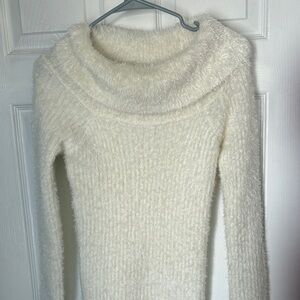 Cozy White Cowl Neck Sweater